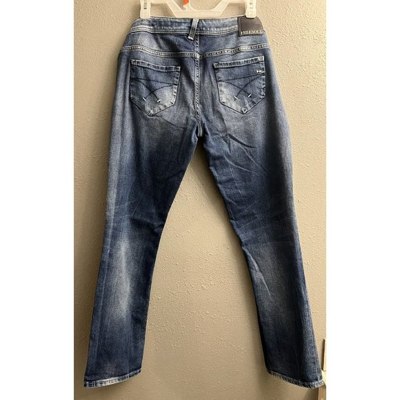 Freesoul Emerald 2520 Ladies Dark Denim Jeans Trousers Straight Low R. W32 L32 - Picture 8 of 13